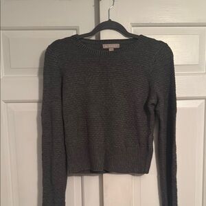 Banana Republic Gray Crew Neck Cropped Sweater